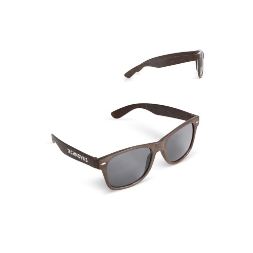 Lunettes de soleil Justin café-fibre UV400 personnalisé