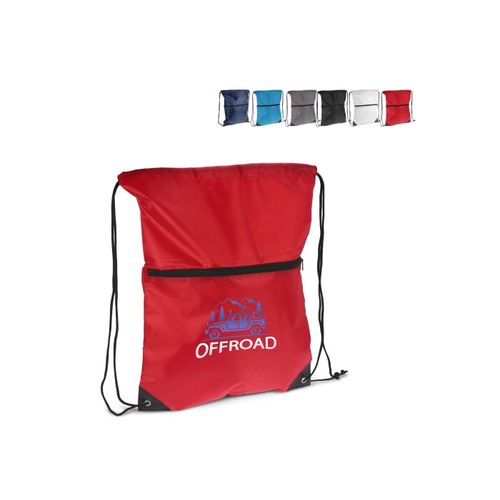 Sac à cordon 210T R-PET avec fermeture éclair - 1