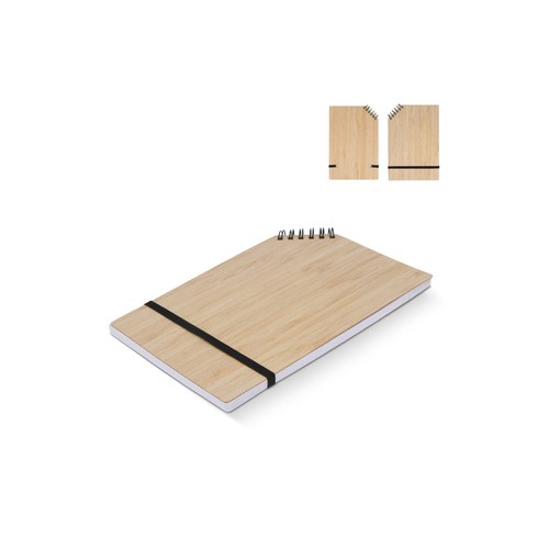 Cahier à reliure d'angle en bambou A5 personnalisé