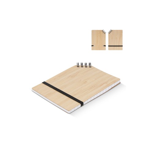 Cahier à reliure d'angle en bambou A6 personnalisé