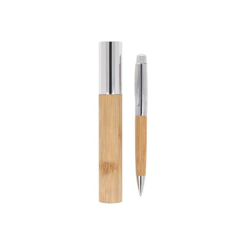 Stylo-bille en métal bambou dans un tube - 5