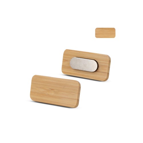 PLACA DE IDENTIFICACIÓN DE BAMBÚ CON IMÁN