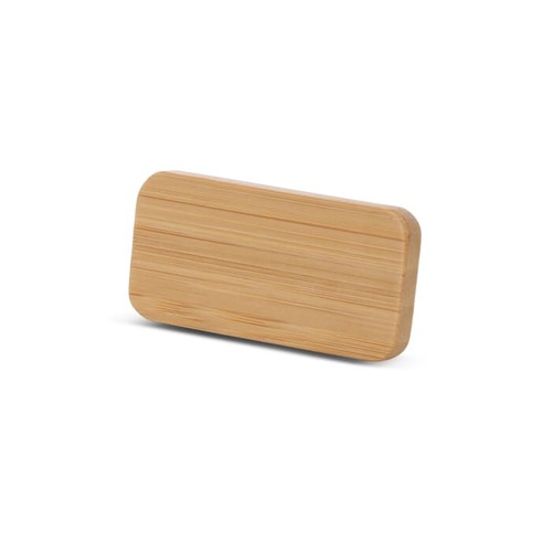 Badge nominatif en bambou avec épingle - 2