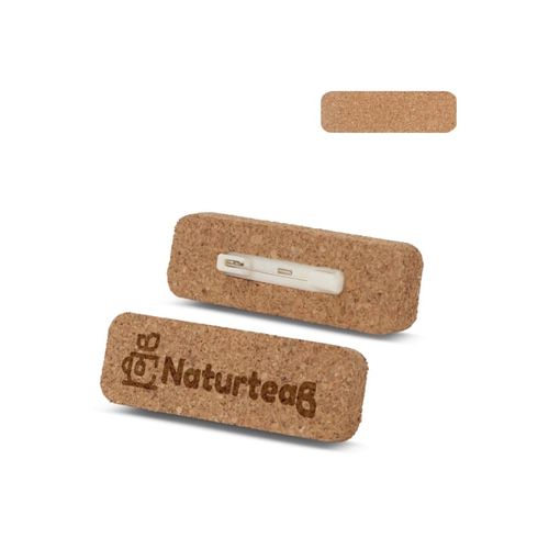 Badge nominatif en liège avec épingle - 1