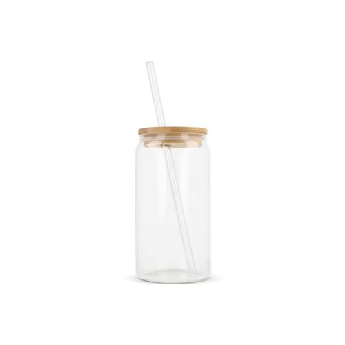 Verre avec couvercle en bambou et paille 450 ml - 3