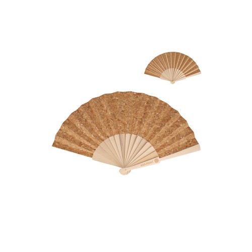 Éventail à main bois & liège - 1