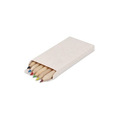 6 crayons de couleur dans une boîte en brique de lait recyclé