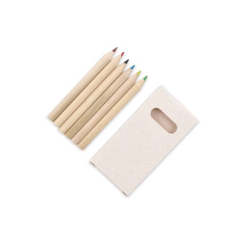 6 crayons de couleur dans une boîte en brique de lait recyclé