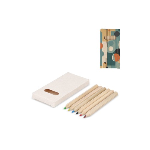 6 crayons de couleur dans une boîte en brique de lait recyclé - 1
