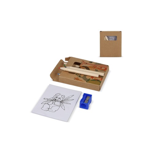 Set de coloriage de 8 pièces personnalisé dans une boîte kraft
