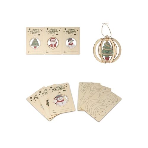 InSideOut Ornement de Noël en bois set de 3
