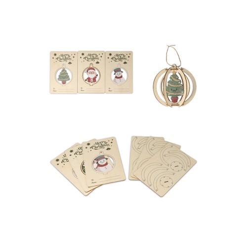 InSideOut FSC Ornement de Noël en bois set de 3 personnalisé