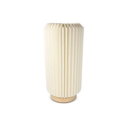 Lampe LED en papier pliable Coollux Aurora Tall sur base en bois, 32cm - 2