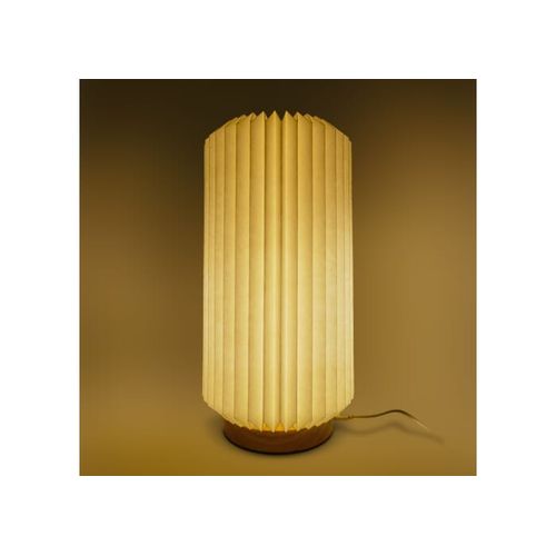 Lampe LED en papier pliable Coollux Aurora Tall sur base en bois, 32cm - 8