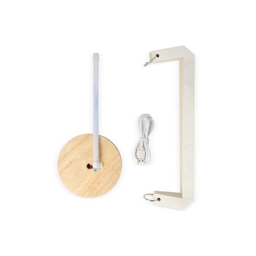 Lampe LED en papier pliable Coollux Aurora Tall sur base en bois, 32cm - 6