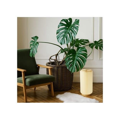 Lampe LED en papier pliable Coollux Aurora Tall sur base en bois, 32cm - 4