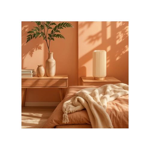 Lampe LED en papier pliable Coollux Aurora Tall sur base en bois, 32cm - 8