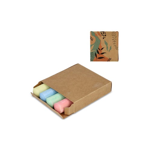 Craie de rue dans une boîte kraft personnalisée