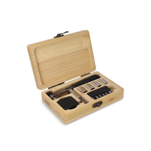 Set d'outils de 13 pièces dans une boîte en bambou - 4