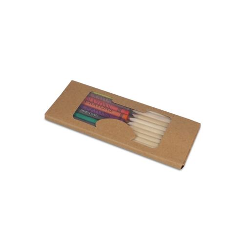 Crayons de couleur et crayons gras dans une boîte kraft - 2