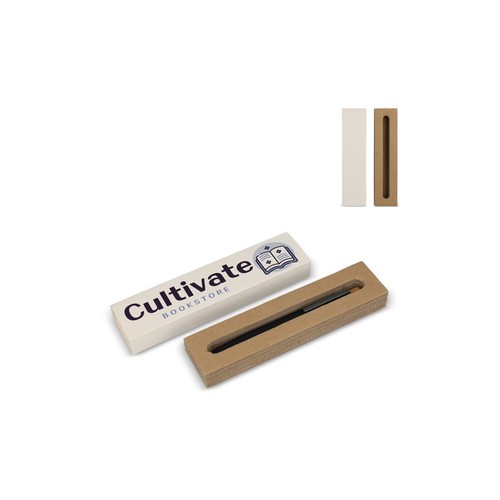Boîte à stylo personnalisé en carton de lait recyclé, 1 stylo