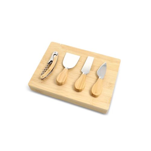 Service à fromage et à vin en bambou (4 pièces) - 5