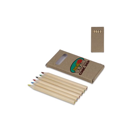 6 crayons de couleur personnalisés dans une boîte kraft