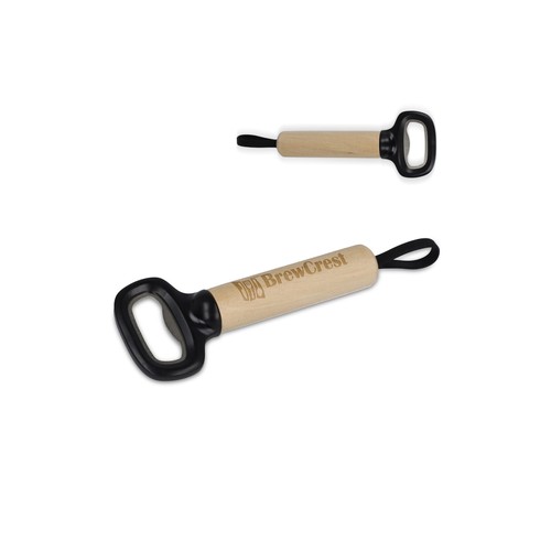 Décapsuleur avec manche en bois et dragonne - 1