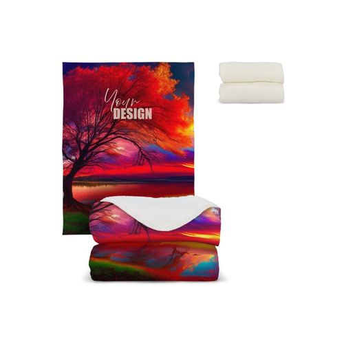 Couverture en laine polaire Sherpa  OEKO-TEX®  sublimation 130 x 170 cm 510 g/m²