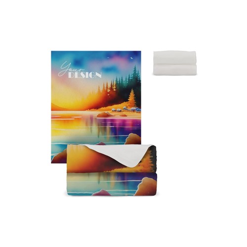 Couverture en polaire R-PET avec sublimation 120 x 150 cm 250 g/m² - 1