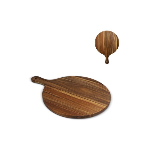 InSideOut Plat de service en bois rond personnalisé, 31.5cm