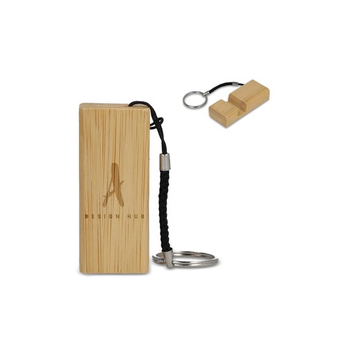 Porte-clés en bambou personnalisé pour téléphone portable