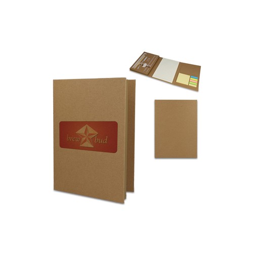 Set de papeterie en papier recyclé à trois volets personnalisé