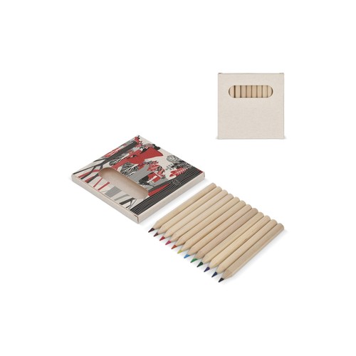 12 crayons de couleur dans une boîte en brique de lait recyclé - 1