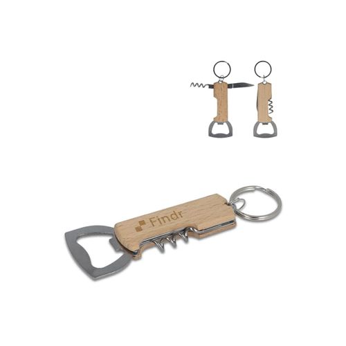 Porte-clés décapsuleur en bambou - 1