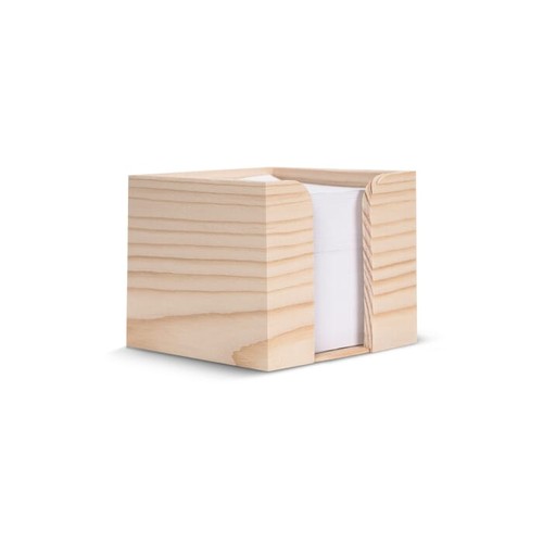 Bloc de papier 10x10x8.5cm FSC dans une boîte cubique en bois - 2