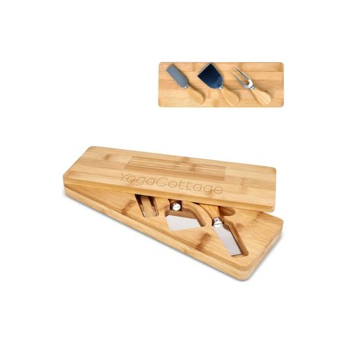 Service à fromage en bambou 3 pièces - 1