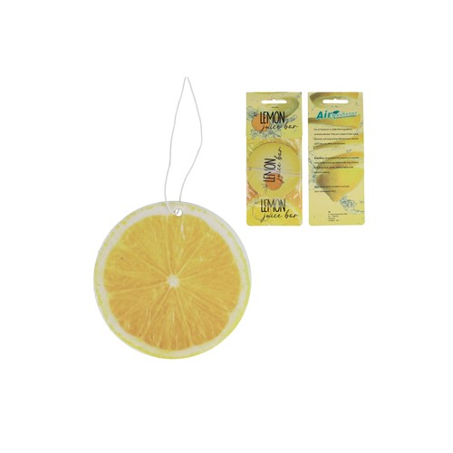 Désodorisant de voiture rond au parfum de citron personnalisé