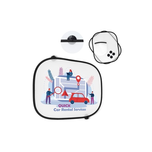 Pare-soleil pour fenêtre de voiture, set de 2 avec pochette sublimation - 1