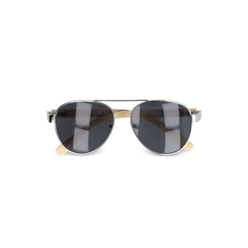 Lunettes de soleil aviateur avec branches en bambou - 3