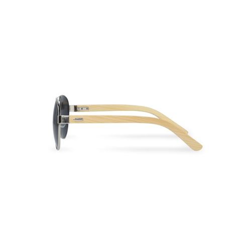 Lunettes de soleil aviateur avec branches en bambou - 4