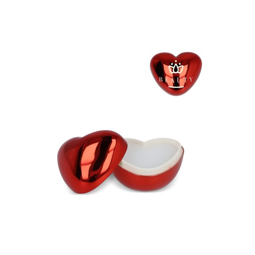 Baume à lèvres en forme de cœur métallique - 1