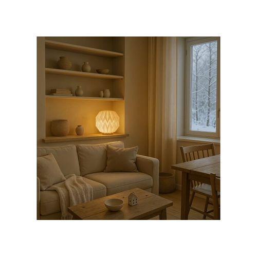 Lampe LED en papier pliable Coollux Luna 25cm, inspirée de l'Origami - 8