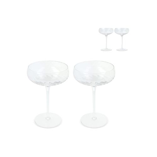 Lot de 2 flûtes à champagne Byon Opacity avec motif de verre élégant 300 ml
