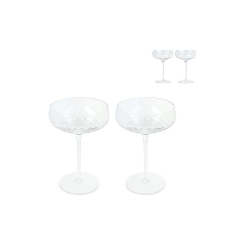 Lot de 2 flûtes à champagne Byon Opacity personnalisé avec motif de verre élégant 300 ml
