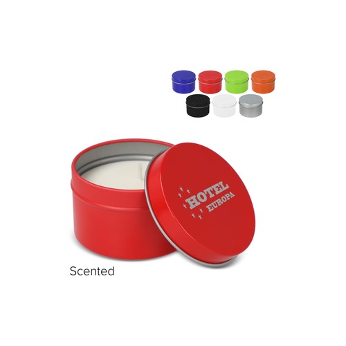 Bougie parfumée à base de plantes Kirtan dans une grande boîte en métal recyclé - 1