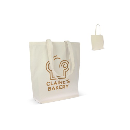 Sac en coton bio naturel personnalisé long 270g/m² 42x12x43 cm