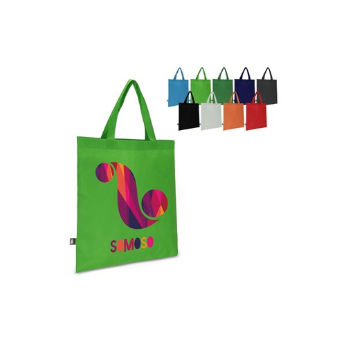 R-PET Sac de transport non tissé personnalisé poignées courtes 38 x 42cm 75g/m²