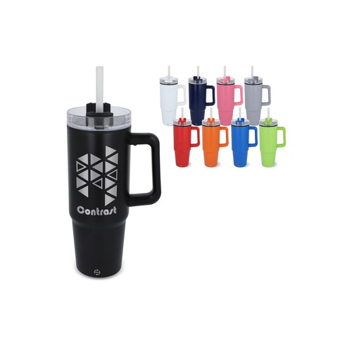 Tasse Miami personnalisée avec poignée et paille 800ml