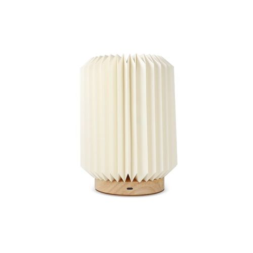 Lampe LED en papier pliable Coollux Aurore sur socle en bois, 22cm - 6